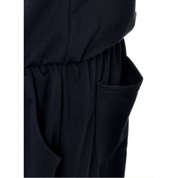 Black Summer Women Jumpsuits And Rompers , Adults Trousers / Pants