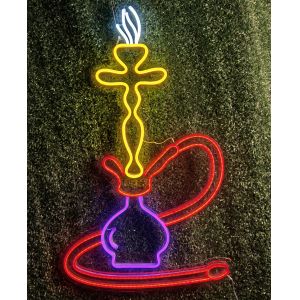 China Hookah Shisha Handmade Neon Sign PMMA Silicone Material Transparent Backing on sale