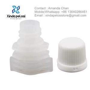 Custom Beverage Stand Up Biodegradable Spout Pouch Cap For Food Liquid Pouch