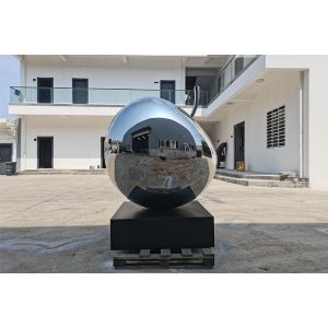 Modern Fruit Stainless Steel Polished Garden Apple Sculpture 145cm Height