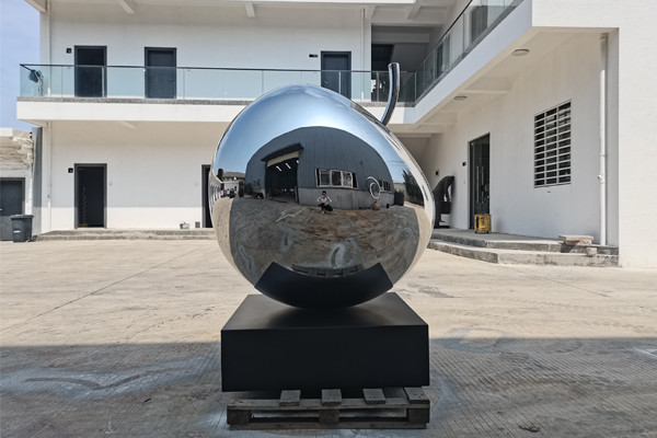 Buy Modern Fruit Stainless Steel Polished Garden Apple Sculpture 145cm Height at wholesale prices