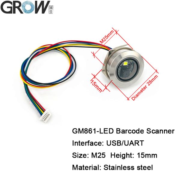 Grow GM861-LED White Fill Lighting 2D/1d Barcode Module Scanner Reader USB/Uart