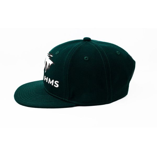 Customized Dark Green Hip Hop Snapback Hats Flat Brim 100% Cotton