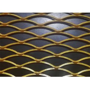 Gold Color Diamond Hole Expanded Metal Mesh For Indoor Decorative