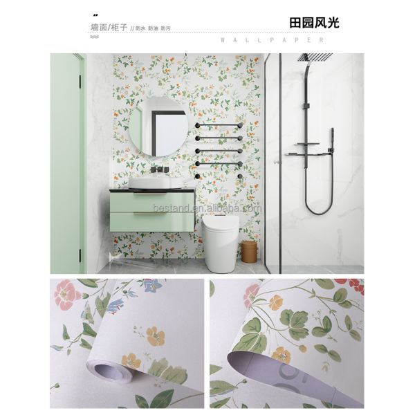 Removable Peel and Stick Wallpaper in Botanical Style for Tropical Plant Decor