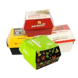 Disposable kraft paper burger packaging box food grade customized logo