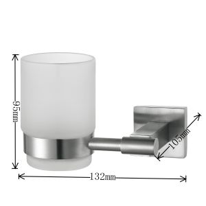 Sturdy Hotel Bathroom Toothbrush Holder With Frosted Glass Cup