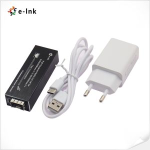 Mini 10/100/1000BASE-T to 100/1000BASE-X SFP Fiber Media Converter with PoE