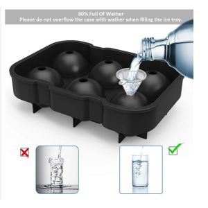 6 Hole Square Ice Molds Maker with Lid Sustainable and Flexible Silicone