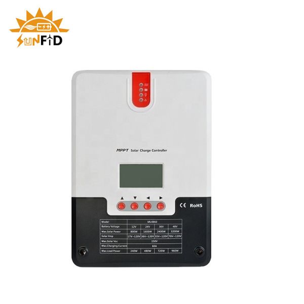 60A 12V Powerwall Lithium Battery 24V 48V LCD Solar Energy Controller TTL RS485