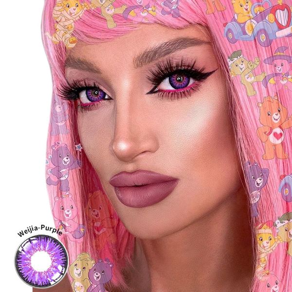 Buy KSSEYE Magic Eye Contacts Lens Fancy Look 1 PAIR 2 PCS Evil Eye Purple Animation Contact Lens at wholesale prices