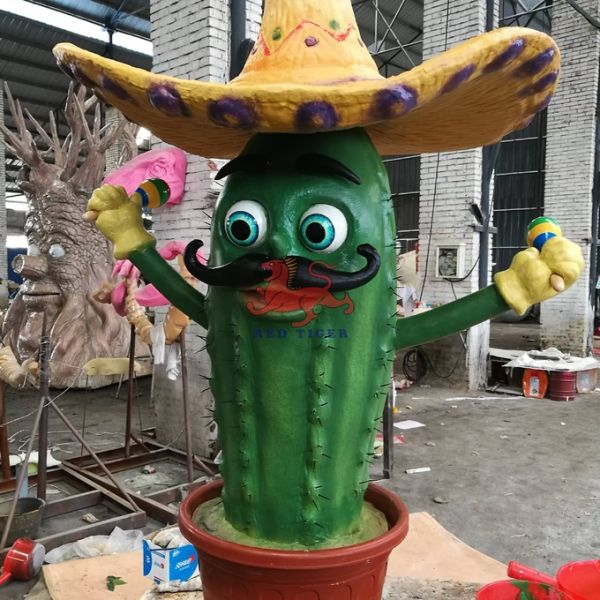 Infrared Sensor Theme Park Cartoon Animatronic Plant Cactus