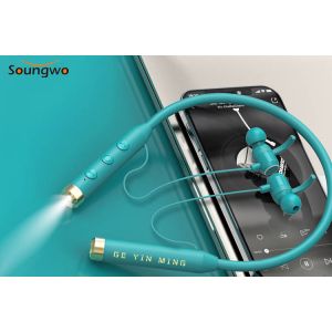 Bluetooth Neckband Earphones With 70H Playing Flashlight TF Card Model
