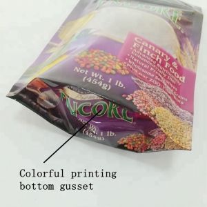 Customized Printing PET Pet Food Packaging Bag With bottom gusset