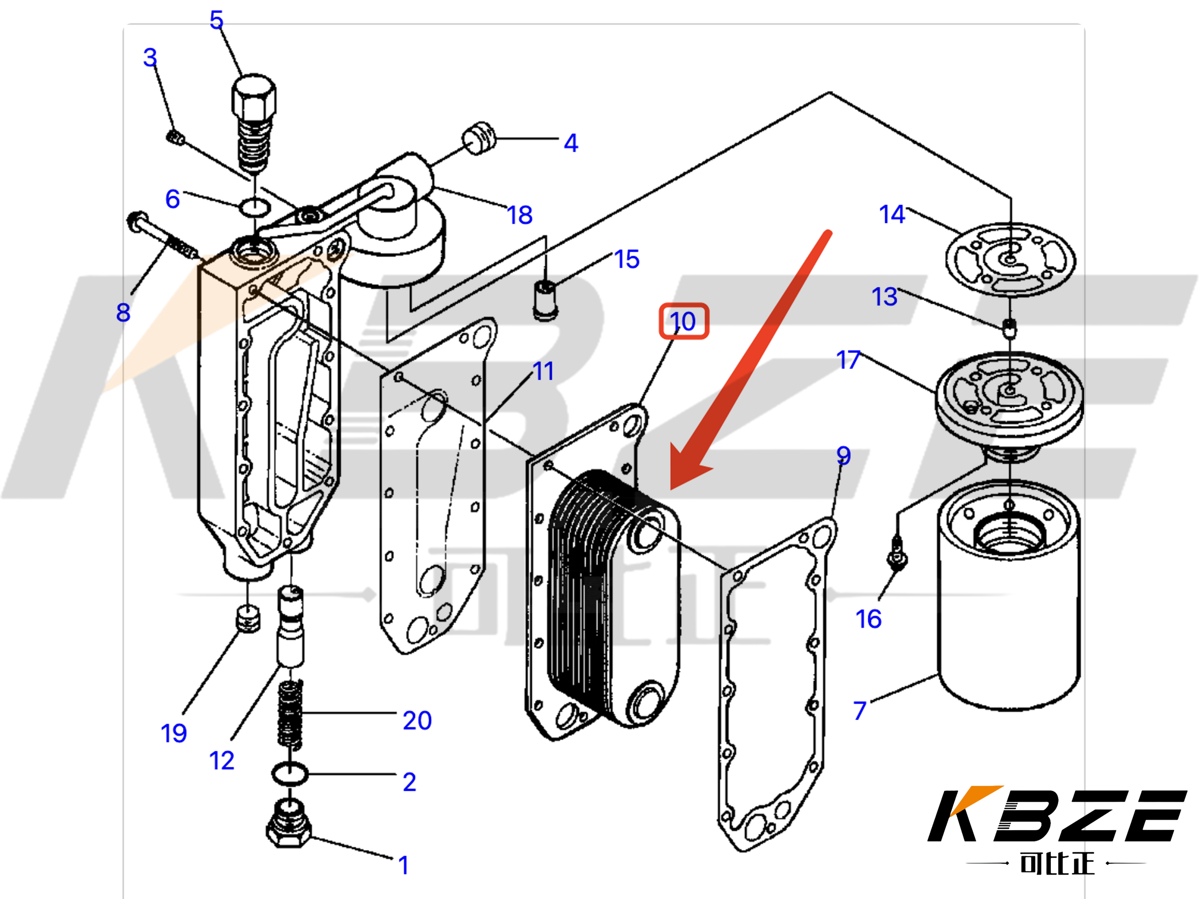 KOMATSU 6D114 PC300 EXCAVATOR 6742-01-2450 ENGINE OIL COOLER CORE FITS CUMMINS 6CT 3974815 3918175 390629612P