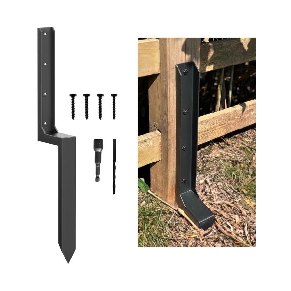 Powder Coated Fence Post Repair Kit for Reinforcing and Fixing Broken Wooden