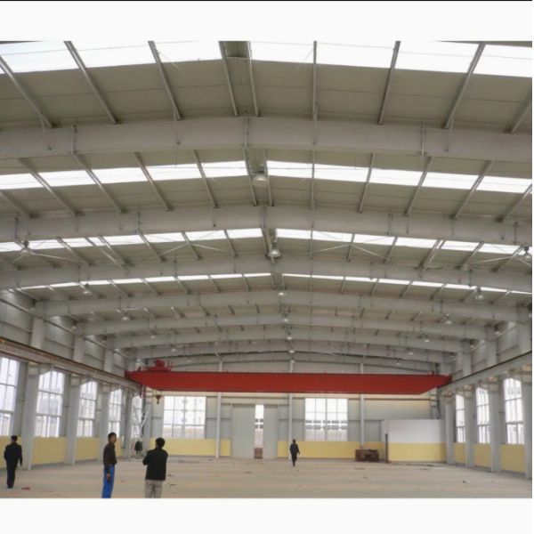 Buy Prefabricated H Section Steel Frame Structural Warehouse with Overhead Crane at wholesale prices