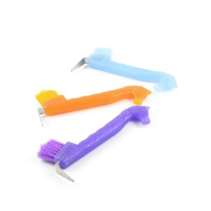 Plastic 19cm PP Plastic Hoof Pick With Transparent Horse Head Handle