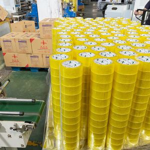 Transparent Yellow BOPP Clear Adhesive Tape Customized Service
