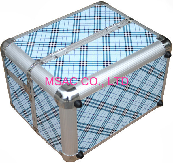 Buy Custom Aluminium Makeup Box , Small  Blue Portable Makeup Case 1.8 Kgs at wholesale prices