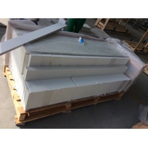 White Marble Look Quartz Countertops , Marble Kitchen Countertops Big Slab