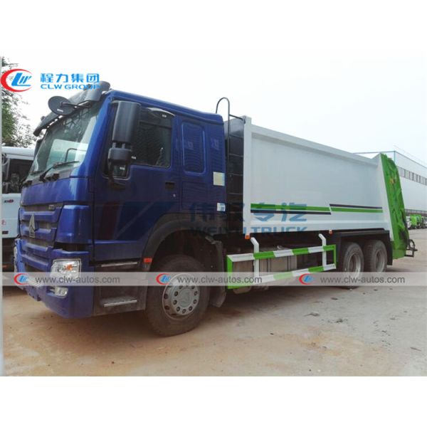 Buy RHD Howo 18m3 20m3 Rear Loader Refuse Disposal Truck at wholesale prices