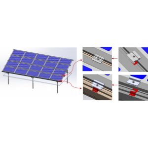 China Aluminum Solar Panel Mounting System Support Structure Ground Mount Screw    Solar Off Grid System  Rail Clamp on sale