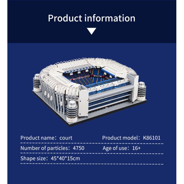 Educational Toys for Bernabeu Football Stadium Model Building Blocks 1 600 Scale 8kg