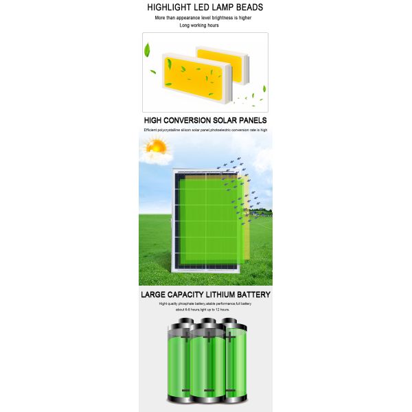 Large Battery Capacity LED Solar Flood Lights Durable Waterproof IP67