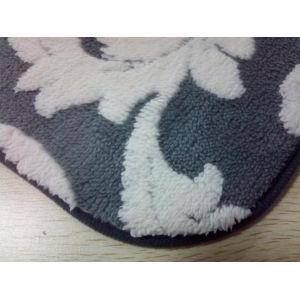 Jacquard gray microfiber bath mat 40*60 microfiber core foam bathroom anti skid
