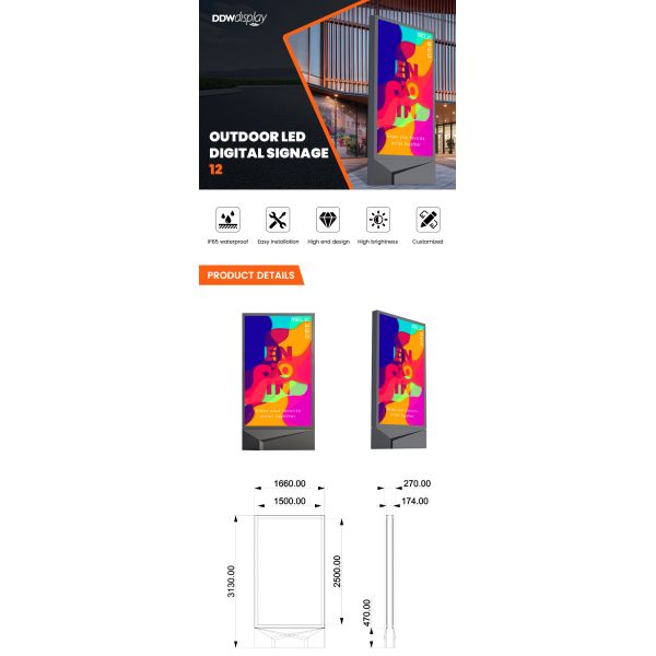 Easy installation 10000nits P4 P5 P6 P8 P10 mupi digital outdoor indoor led digital signage