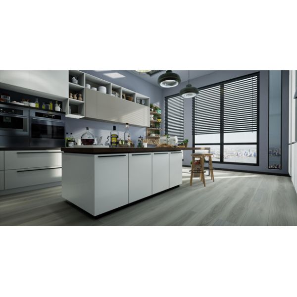 Eco Friendly Stone Plastic Composite Vinyl Flooring 7x48'' Seamless Kazan Walnut Burlywood Wood Grain GKBM DG-W50002B