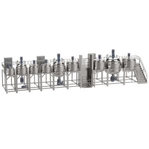 Vacuum Emulsifying Mixer Toothpatse Making Machine With Hydraulic Lifting