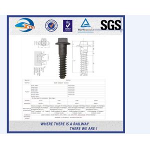 Customized Standard 35# Double-Head Railway Sleeper Screws Rail Fasteners