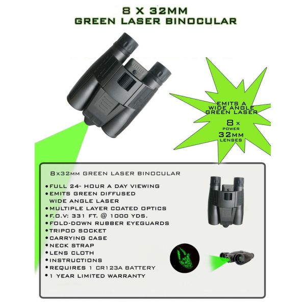 Laser Levels Night vision 8x32mm Green laser binoculars