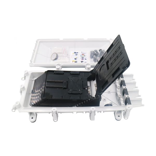 4 Cable Ports Joint Closure Fiber Optic 4 Puerto Optica Fibra NAP Box 256 Hilos