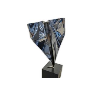 China Garden 200cm Height 316L Stainless Steel Plane Sculpture on sale