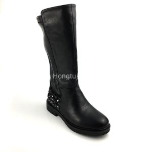 Quality Flat Heel Girls Leather School Shoes Laces for Active School Days for sale