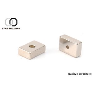 Sintered Permanent Countersunk Magnets Block N52 NdFeB Magnet With Center Hole