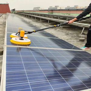 High Pressure Cleaning Double-Head Rotating Solar Panel Brush with Lightweight