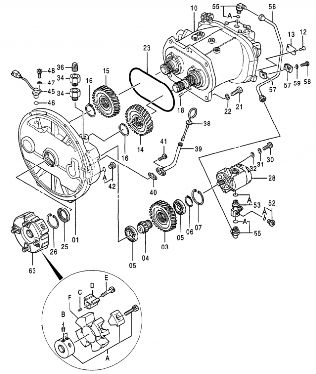 Excavator Spare Parts 9118971 9133006 Excavator Main Pump For Hitachi Hpv116 EX200-1