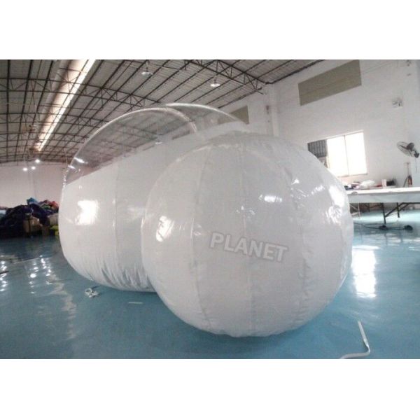Half Clear 4m Dome Inflatable Bubble Lodge With Silent Blower