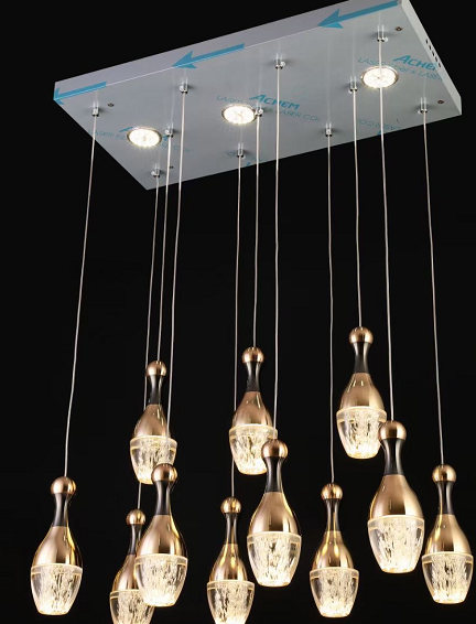 Customizable Entryway Chandelier Bowling Ball-Shaped Post Modern Crystal