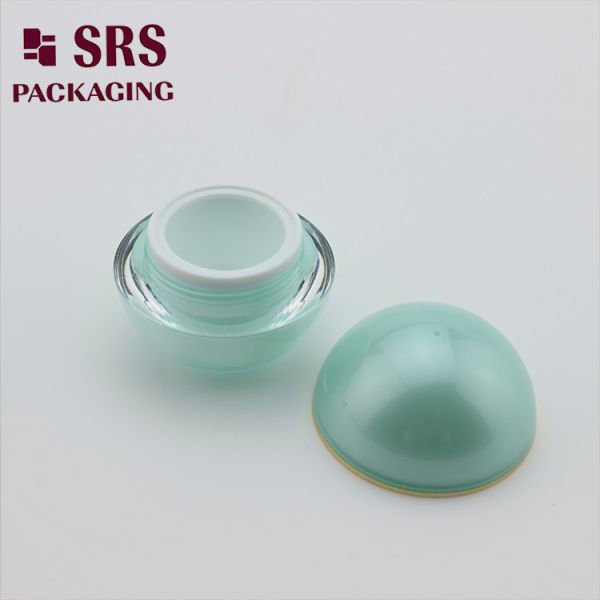 J010 light green double wall acrylic cream jar empty SRS 15g 30g 50g
