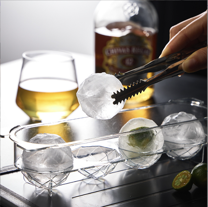 Ball Ice Box 4 pcs PET Plastic Food Grade Fancy Ice Cube Tray For Kitchen Accessories