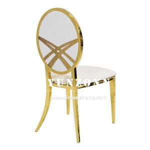 Hotel Reception T-Gold Stainless Steel Metal Chair