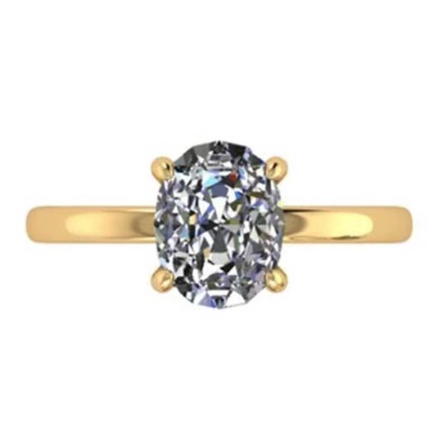 Buy Oval Cut 2.1 Carat Diamond Ring Size OV9X7MM Boundless Setting Type at wholesale prices