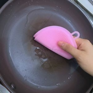 Antimicrobial Silicone Kitchen Dish Sponge Dishwasher Washing Scrub Vegetable