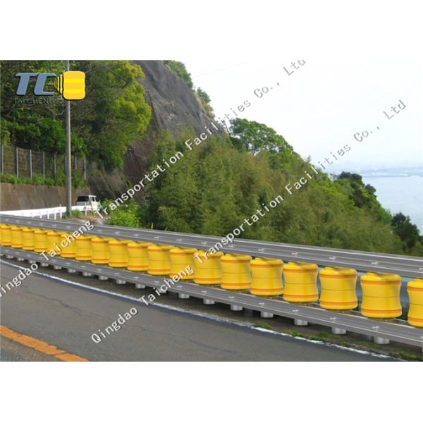 PVC Yellow Road Rolling Barrier With Galvanized Beam