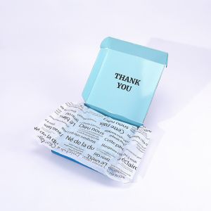 Custom Printed Folding Shipping Mailers Box with Tissue and Raffia Shredded